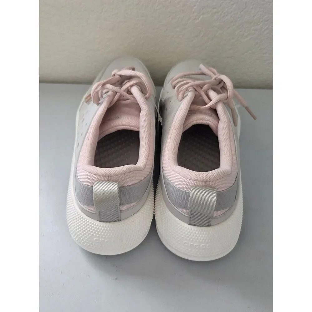 CROCS Women’s Athletic Sneakers in Light Pink and Light Gray